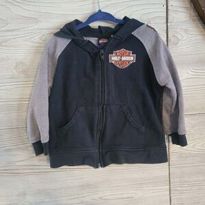 Harley Davidson Toddler Zip Up Sweatshirt SZ 2T Biker Logo